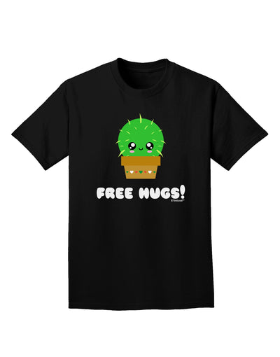 Cute Cactus - Free Hugs Adult Dark T-Shirt-Mens T-Shirt-TooLoud-Black-Small-Davson Sales