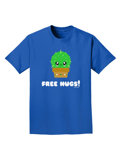 Cute Cactus - Free Hugs Adult Dark T-Shirt-Mens T-Shirt-TooLoud-Royal-Blue-Small-Davson Sales