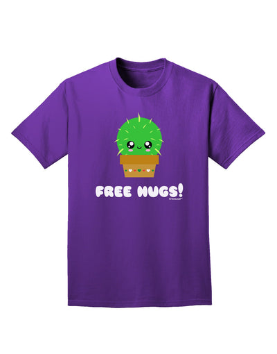 Cute Cactus - Free Hugs Adult Dark T-Shirt-Mens T-Shirt-TooLoud-Purple-Small-Davson Sales