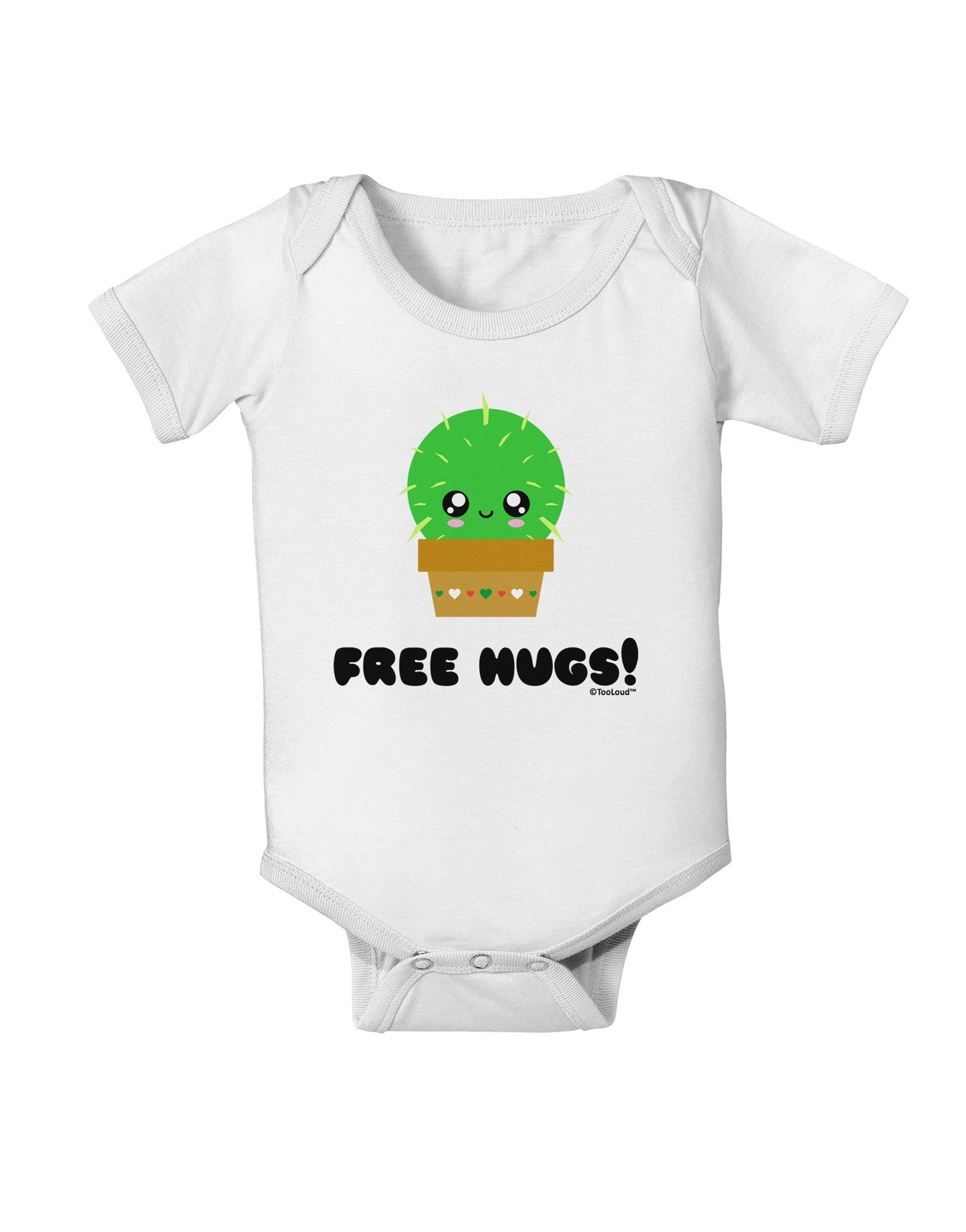 Cute Cactus - Free Hugs Baby Romper Bodysuit-Baby Romper-TooLoud-White-06-Months-Davson Sales