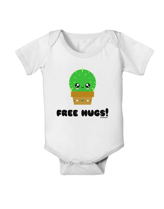Cute Cactus - Free Hugs Baby Romper Bodysuit-Baby Romper-TooLoud-White-06-Months-Davson Sales