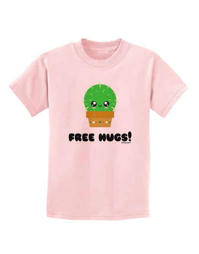 Cute Cactus - Free Hugs Childrens T-Shirt-Childrens T-Shirt-TooLoud-PalePink-X-Small-Davson Sales