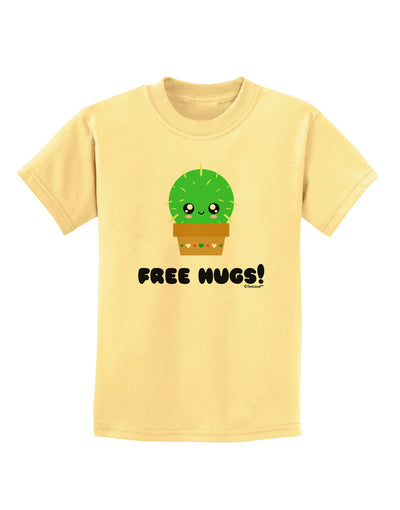 Cute Cactus - Free Hugs Childrens T-Shirt-Childrens T-Shirt-TooLoud-Daffodil-Yellow-X-Small-Davson Sales