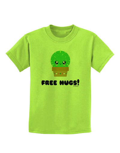 Cute Cactus - Free Hugs Childrens T-Shirt-Childrens T-Shirt-TooLoud-Lime-Green-X-Small-Davson Sales