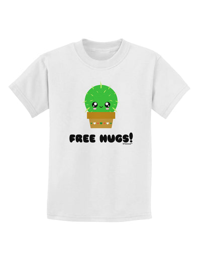 Cute Cactus - Free Hugs Childrens T-Shirt-Childrens T-Shirt-TooLoud-White-X-Small-Davson Sales