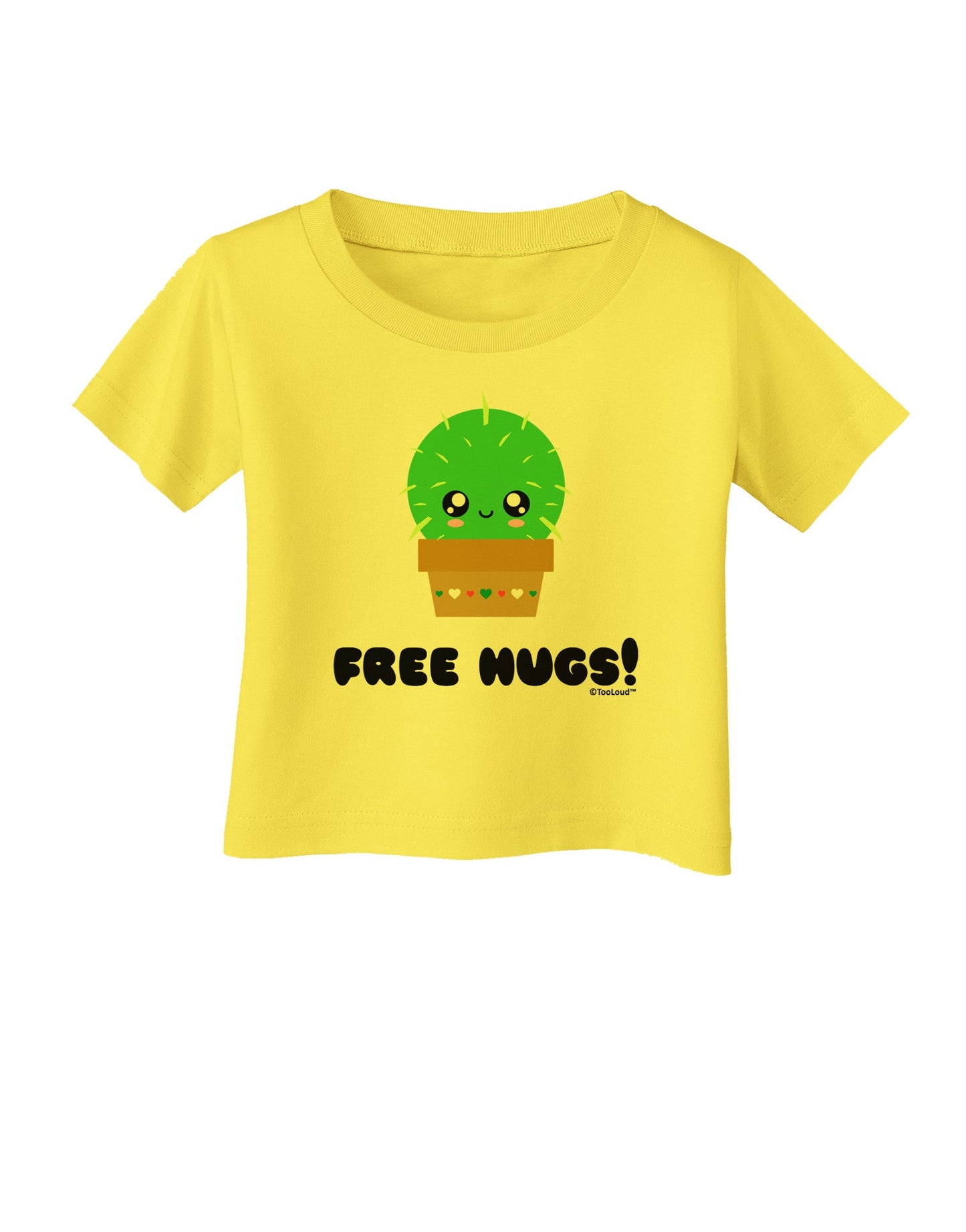 Cute Cactus - Free Hugs Infant T-Shirt-Infant T-Shirt-TooLoud-Yellow-06-Months-Davson Sales