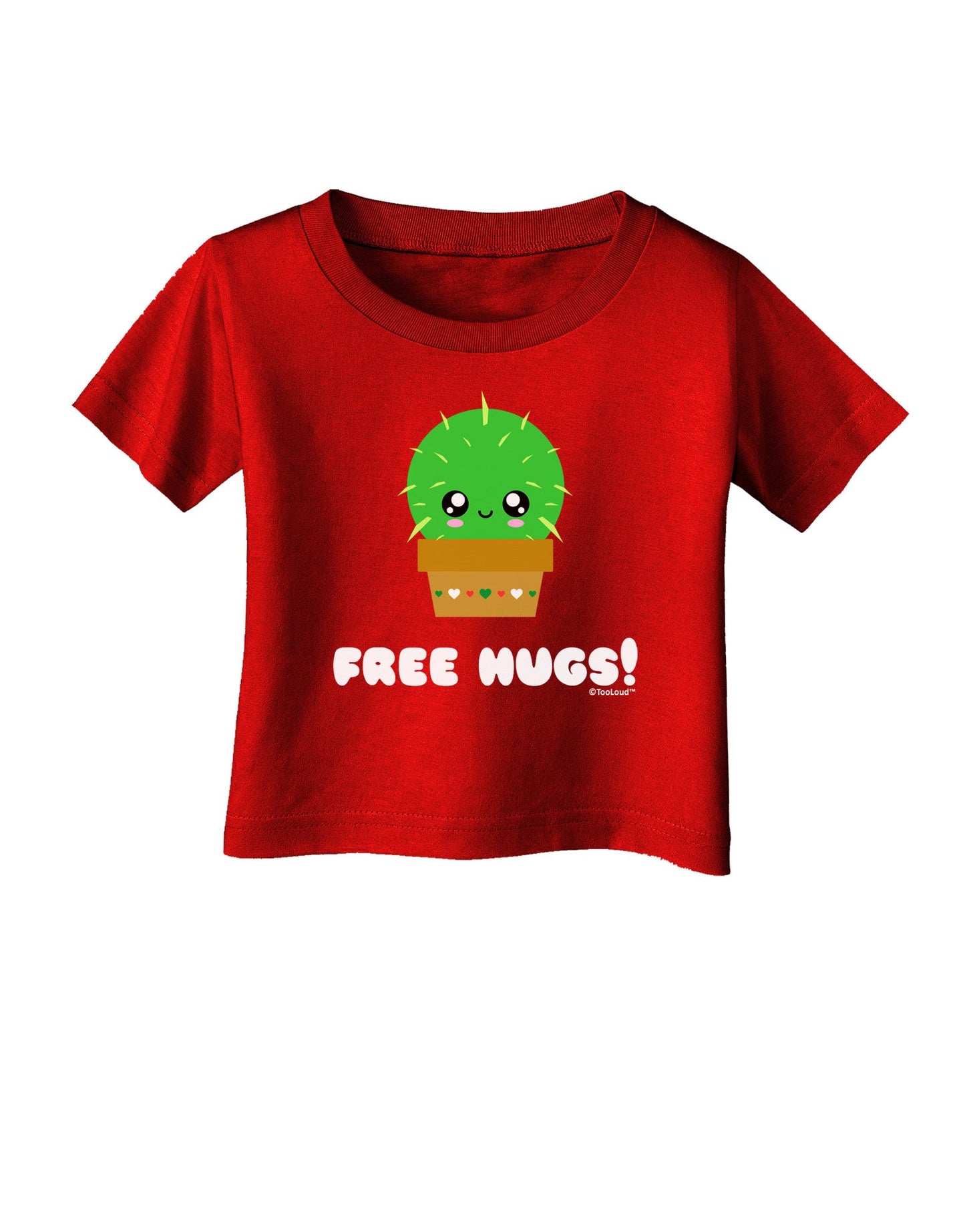 Cute Cactus - Free Hugs Infant T-Shirt Dark-Infant T-Shirt-TooLoud-Red-06-Months-Davson Sales