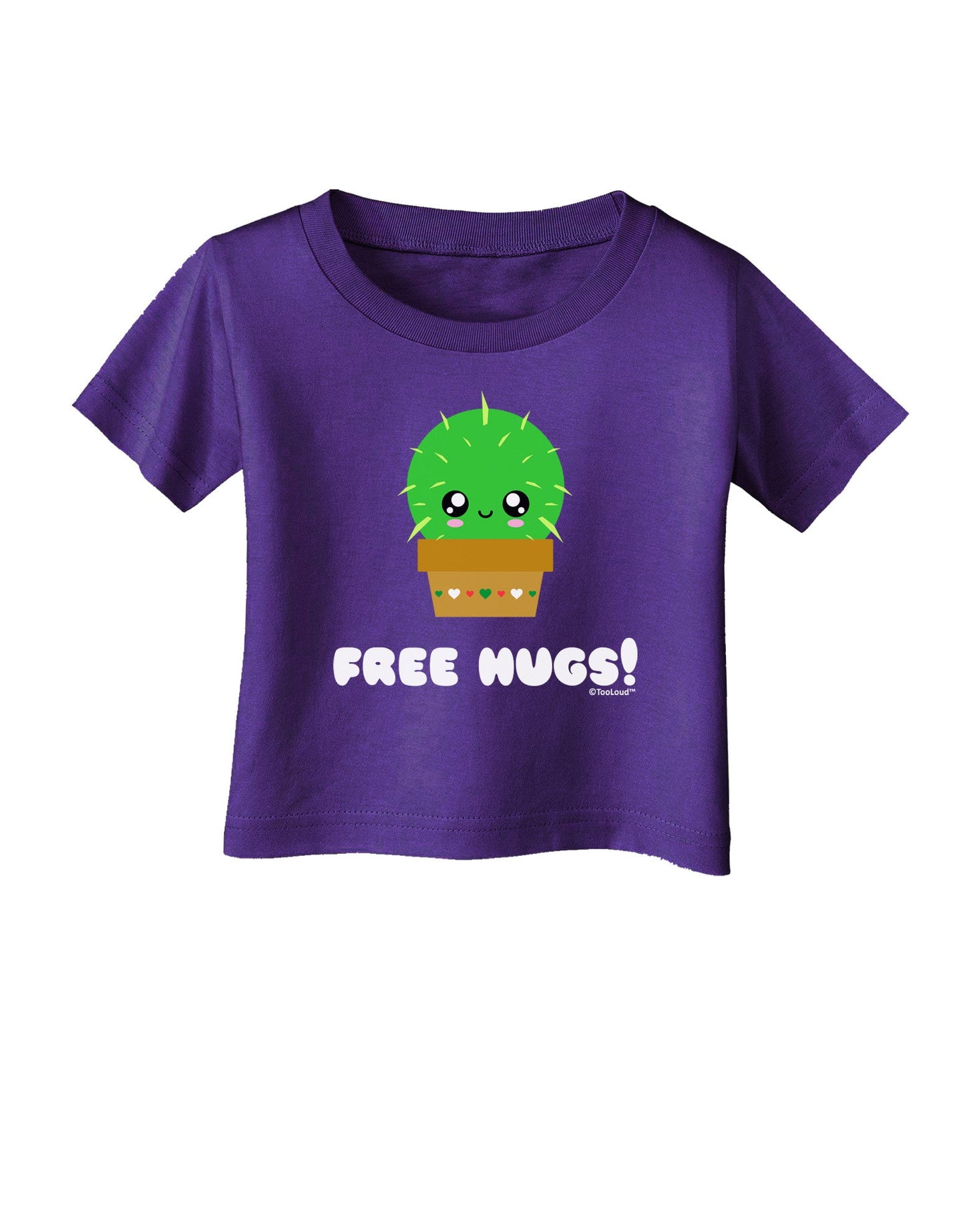 Cute Cactus - Free Hugs Infant T-Shirt Dark-Infant T-Shirt-TooLoud-Purple-06-Months-Davson Sales