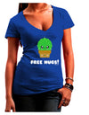 Cute Cactus - Free Hugs Juniors V-Neck Dark T-Shirt-Womens V-Neck T-Shirts-TooLoud-Royal-Blue-Juniors Fitted Small-Davson Sales