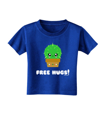 Cute Cactus - Free Hugs Toddler T-Shirt Dark-Toddler T-Shirt-TooLoud-Royal-Blue-2T-Davson Sales