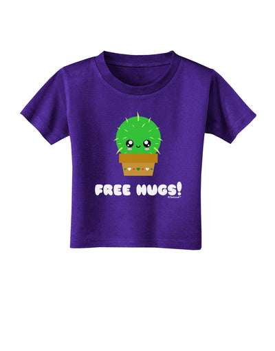 Cute Cactus - Free Hugs Toddler T-Shirt Dark-Toddler T-Shirt-TooLoud-Purple-2T-Davson Sales