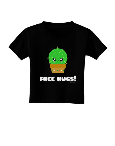 Cute Cactus - Free Hugs Toddler T-Shirt Dark-Toddler T-Shirt-TooLoud-Black-2T-Davson Sales