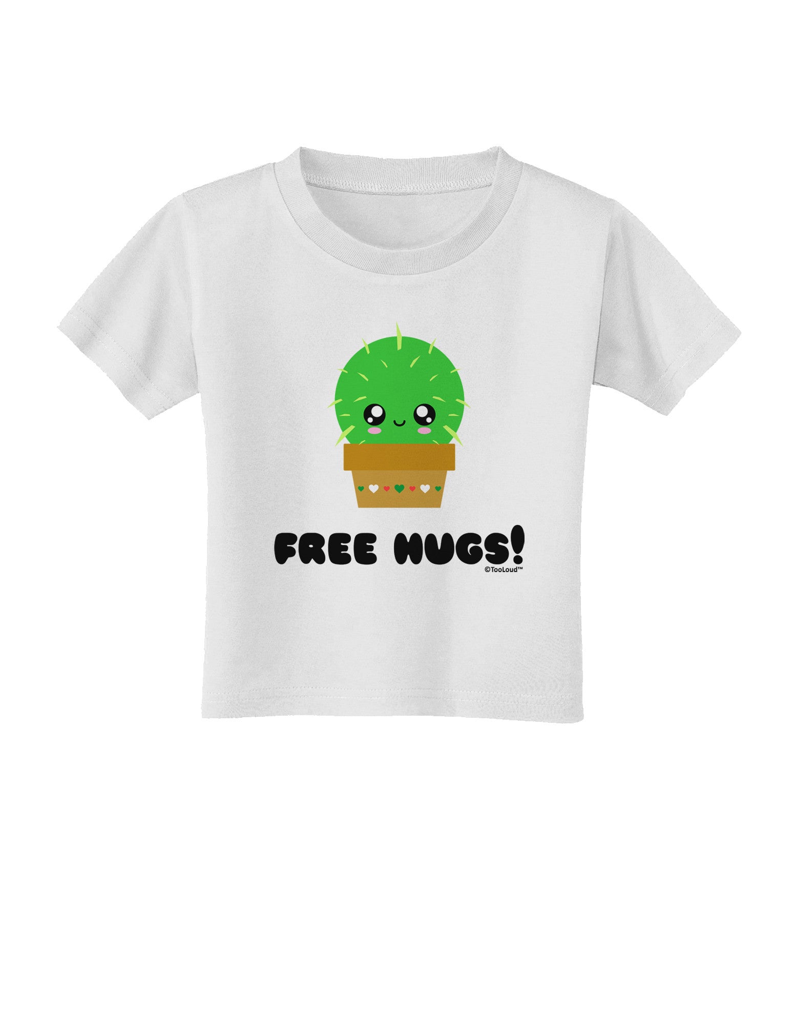 Cute Cactus - Free Hugs Toddler T-Shirt-Toddler T-Shirt-TooLoud-White-2T-Davson Sales