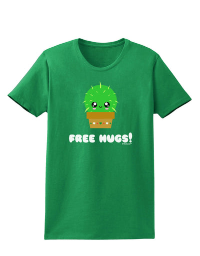 Cute Cactus - Free Hugs Womens Dark T-Shirt-Womens T-Shirt-TooLoud-Kelly-Green-X-Small-Davson Sales