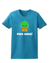 Cute Cactus - Free Hugs Womens Dark T-Shirt-Womens T-Shirt-TooLoud-Turquoise-X-Small-Davson Sales