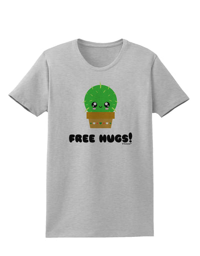 Cute Cactus - Free Hugs Womens T-Shirt-Womens T-Shirt-TooLoud-AshGray-X-Small-Davson Sales