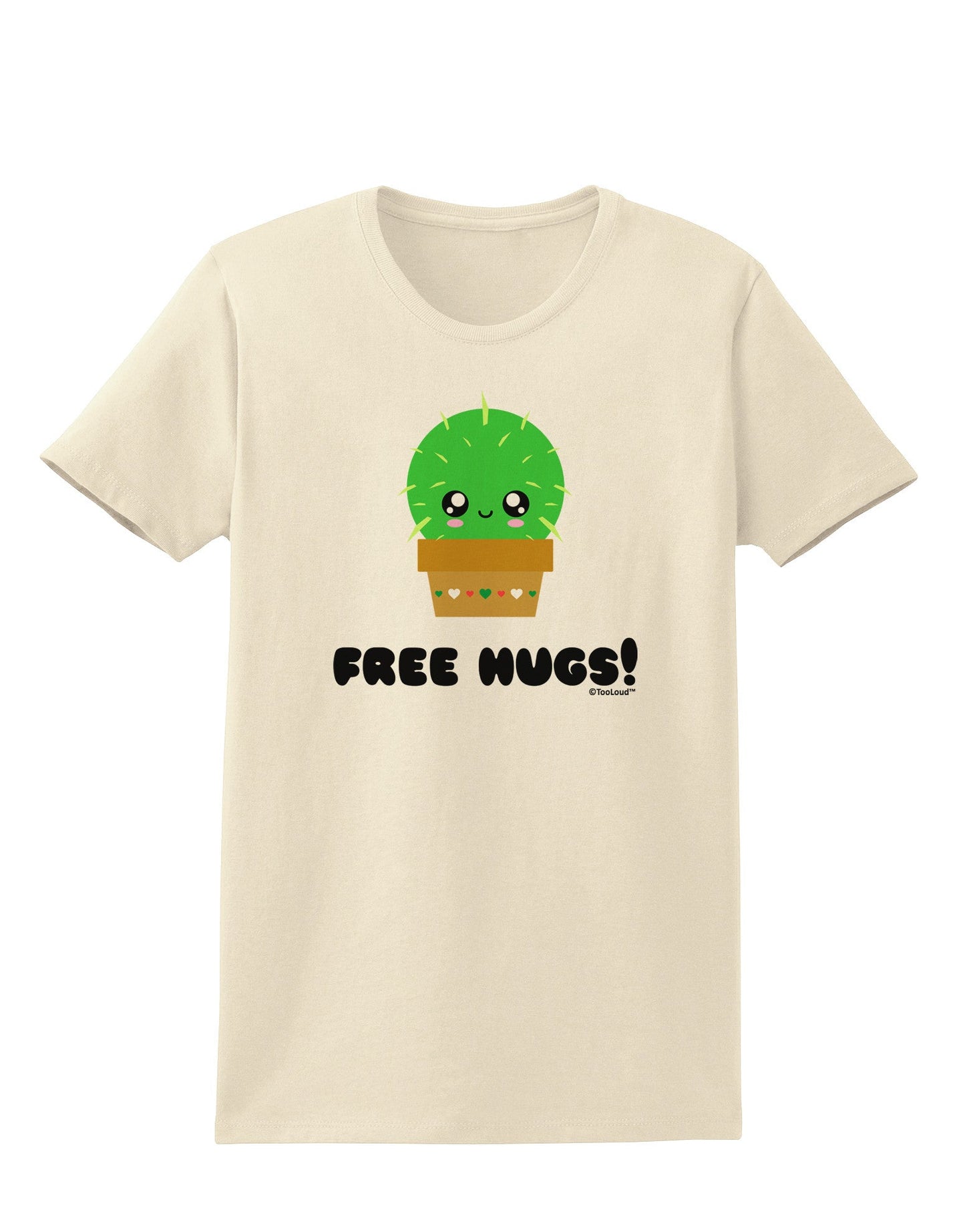 Cute Cactus - Free Hugs Womens T-Shirt-Womens T-Shirt-TooLoud-Natural-X-Small-Davson Sales