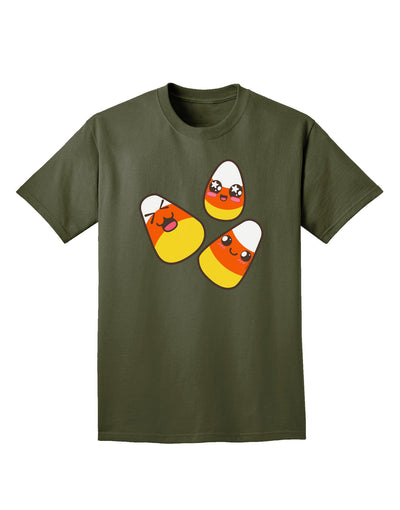 Cute Candy Corn Family Halloween Adult Dark T-Shirt-Mens T-Shirt-TooLoud-Military-Green-Small-Davson Sales