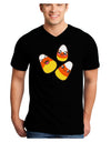 Cute Candy Corn Family Halloween Adult Dark V-Neck T-Shirt-TooLoud-Black-Small-Davson Sales