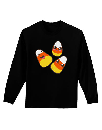 Cute Candy Corn Family Halloween Adult Long Sleeve Dark T-Shirt-TooLoud-Black-Small-Davson Sales