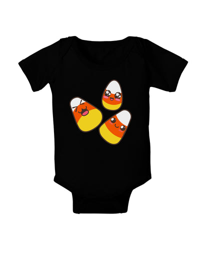 Cute Candy Corn Family Halloween Baby Romper Bodysuit Dark-Baby Romper-TooLoud-Black-06-Months-Davson Sales