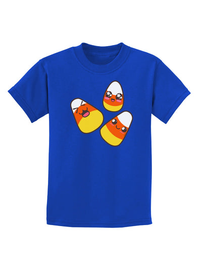 Cute Candy Corn Family Halloween Childrens Dark T-Shirt-Childrens T-Shirt-TooLoud-Royal-Blue-X-Small-Davson Sales