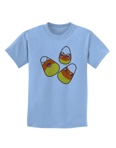 Cute Candy Corn Family Halloween Childrens T-Shirt-Childrens T-Shirt-TooLoud-Light-Blue-X-Small-Davson Sales