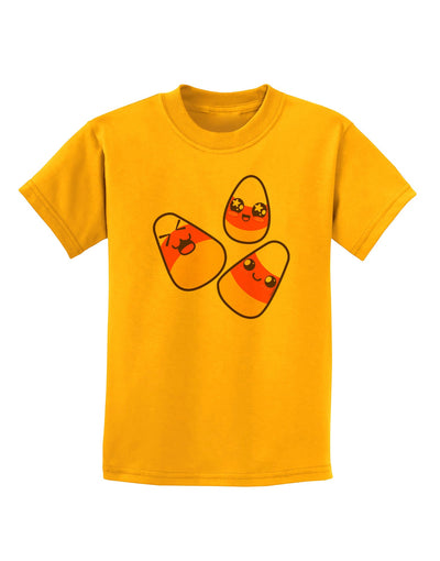 Cute Candy Corn Family Halloween Childrens T-Shirt-Childrens T-Shirt-TooLoud-Gold-X-Small-Davson Sales