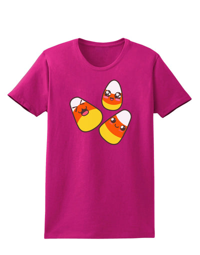 Cute Candy Corn Family Halloween Womens Dark T-Shirt-TooLoud-Hot-Pink-Small-Davson Sales