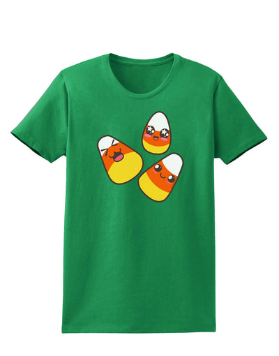 Cute Candy Corn Family Halloween Womens Dark T-Shirt-TooLoud-Kelly-Green-X-Small-Davson Sales