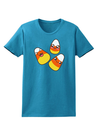 Cute Candy Corn Family Halloween Womens Dark T-Shirt-TooLoud-Turquoise-X-Small-Davson Sales