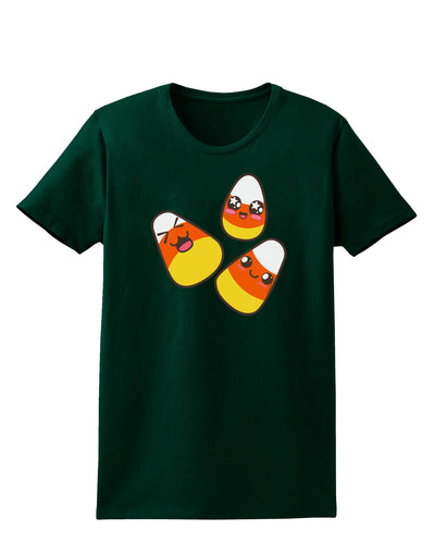 Cute Candy Corn Family Halloween Womens Dark T-Shirt-TooLoud-Forest-Green-Small-Davson Sales