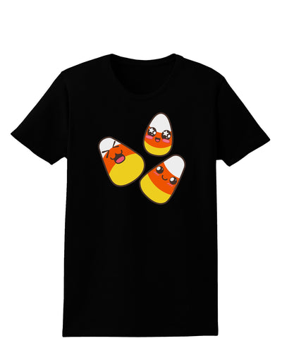 Cute Candy Corn Family Halloween Womens Dark T-Shirt-TooLoud-Black-X-Small-Davson Sales