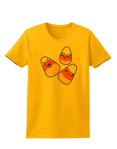 Cute Candy Corn Family Halloween Womens T-Shirt-Womens T-Shirt-TooLoud-Gold-X-Small-Davson Sales