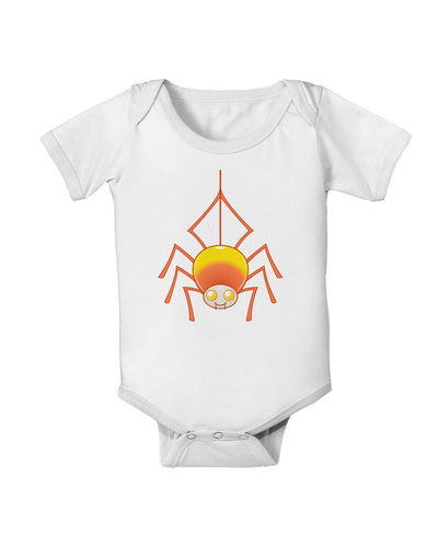 Cute Candy Corn Spider - Halloween Baby Romper Bodysuit-Baby Romper-TooLoud-White-06-Months-Davson Sales