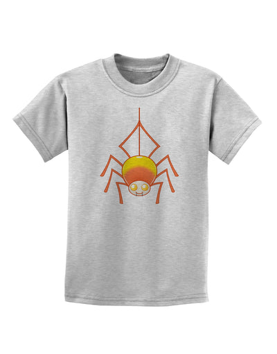 Cute Candy Corn Spider - Halloween Childrens T-Shirt-Childrens T-Shirt-TooLoud-AshGray-X-Small-Davson Sales