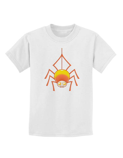 Cute Candy Corn Spider - Halloween Childrens T-Shirt-Childrens T-Shirt-TooLoud-White-X-Small-Davson Sales