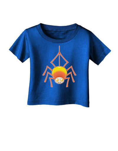 Cute Candy Corn Spider - Halloween Infant T-Shirt Dark-Infant T-Shirt-TooLoud-Red-06-Months-Davson Sales