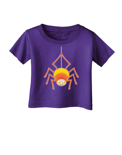 Cute Candy Corn Spider - Halloween Infant T-Shirt Dark-Infant T-Shirt-TooLoud-Purple-06-Months-Davson Sales