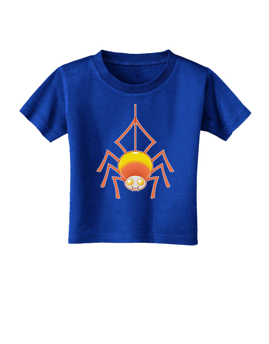 Cute Candy Corn Spider - Halloween Toddler T-Shirt Dark-Toddler T-Shirt-TooLoud-Black-06-Months-Davson Sales