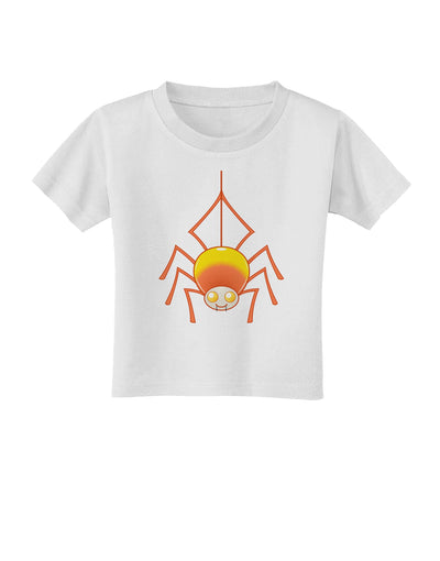 Cute Candy Corn Spider - Halloween Toddler T-Shirt-Toddler T-Shirt-TooLoud-White-2T-Davson Sales