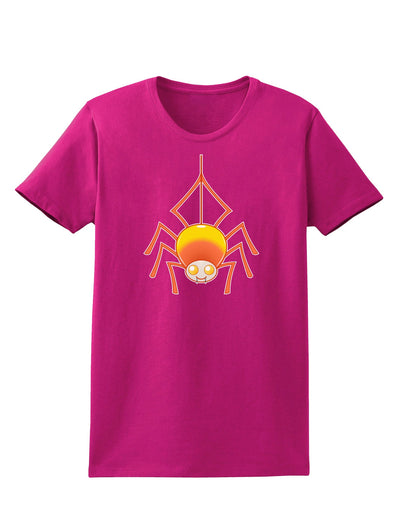 Cute Candy Corn Spider - Halloween Womens Dark T-Shirt-Womens T-Shirt-TooLoud-Hot-Pink-Small-Davson Sales