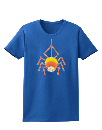 Cute Candy Corn Spider - Halloween Womens Dark T-Shirt-Womens T-Shirt-TooLoud-Royal-Blue-X-Small-Davson Sales