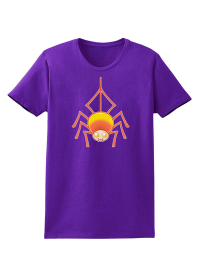 Cute Candy Corn Spider - Halloween Womens Dark T-Shirt-Womens T-Shirt-TooLoud-Purple-X-Small-Davson Sales