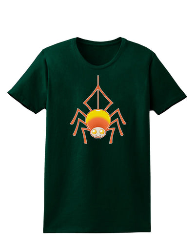 Cute Candy Corn Spider - Halloween Womens Dark T-Shirt-Womens T-Shirt-TooLoud-Forest-Green-Small-Davson Sales