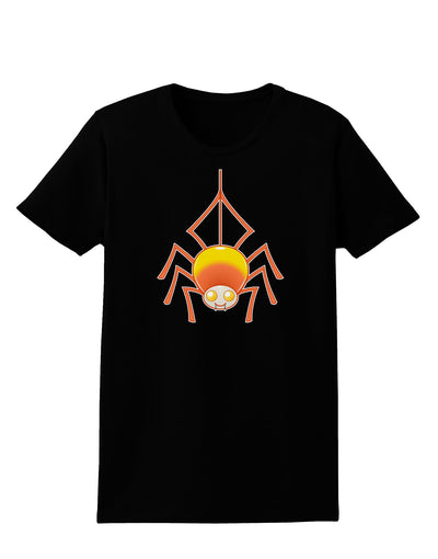 Cute Candy Corn Spider - Halloween Womens Dark T-Shirt-Womens T-Shirt-TooLoud-Black-X-Small-Davson Sales