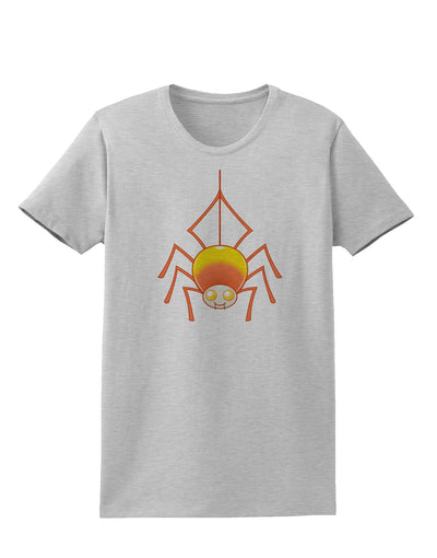 Cute Candy Corn Spider - Halloween Womens T-Shirt-Womens T-Shirt-TooLoud-AshGray-X-Small-Davson Sales