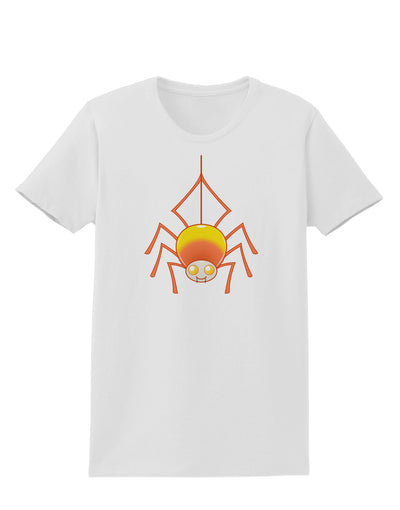 Cute Candy Corn Spider - Halloween Womens T-Shirt-Womens T-Shirt-TooLoud-White-X-Small-Davson Sales