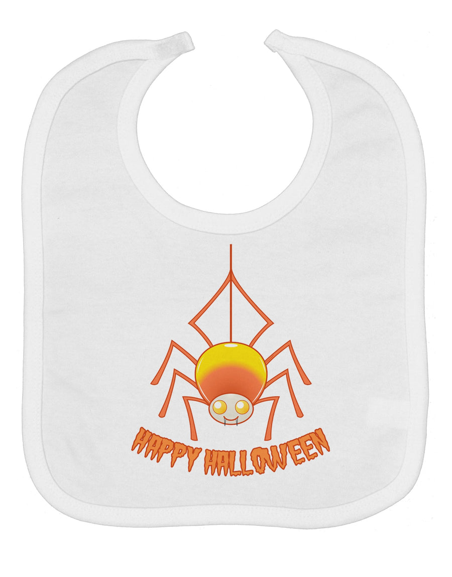 Cute Candy Corn Spider - Happy Halloween Baby Bib