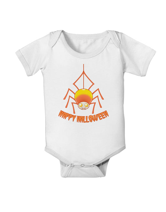 Cute Candy Corn Spider - Happy Halloween Baby Romper Bodysuit-Baby Romper-TooLoud-White-06-Months-Davson Sales